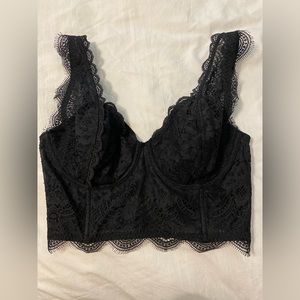 Never Been Worn Victoria’s Secret Black Lace Corset-like Bra Size 34D